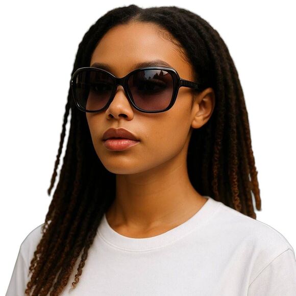 Foster Grant Beth Polarized Black  Sunglasses w Gunmetal & New Leather Case - Picture 2 of 12